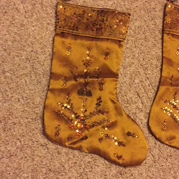 🎈Flash sale🎈NWT 2 gold Christmas stocking - Picture 6 of 7